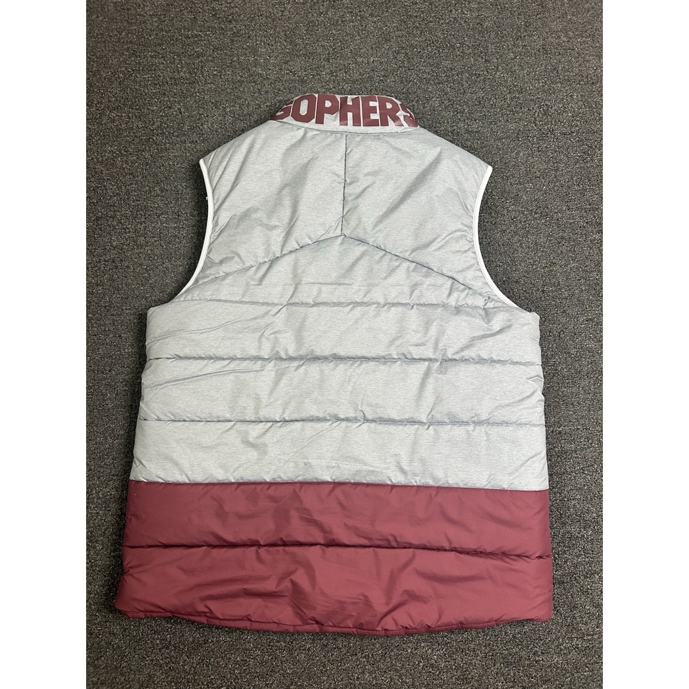 Minnesota Gophers Nike Puffer Vest Gray/Red Mens Large Full Zip Football College - Picture 9 of 10
